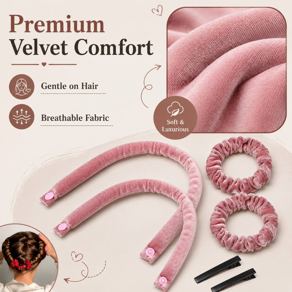 Hair Roller Set Flexi - 6Pcs Heatless Curling Rod Set No