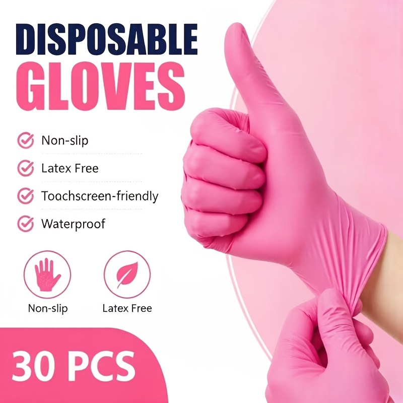 Pink Disposable Nitrile Gloves - огляд і ціна Hair Care Works