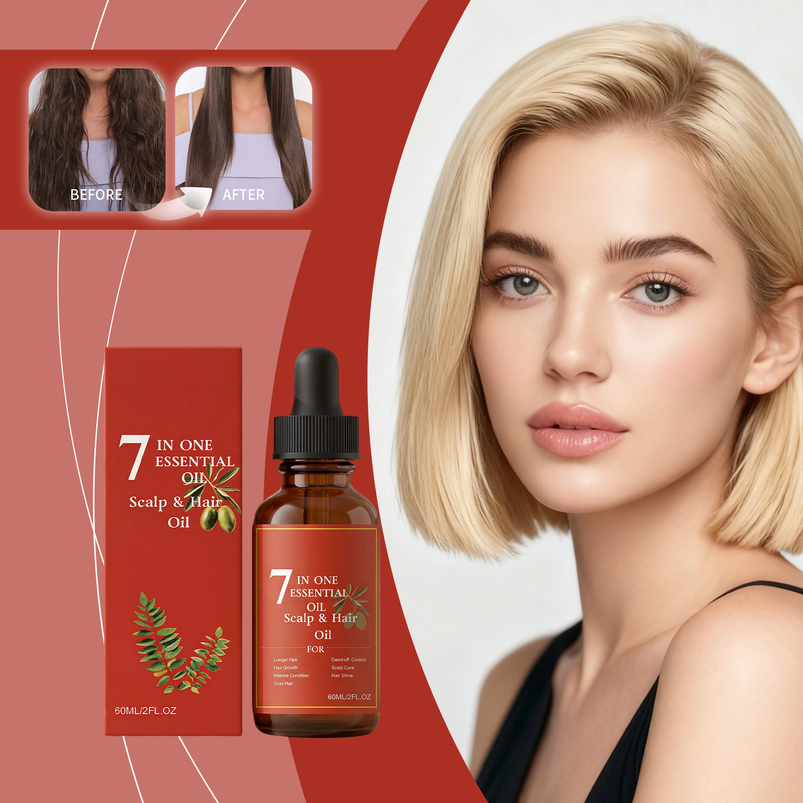 7-in-1 Hair Essential Oil 60ml - огляд і ціна Hair Care Olive Oil