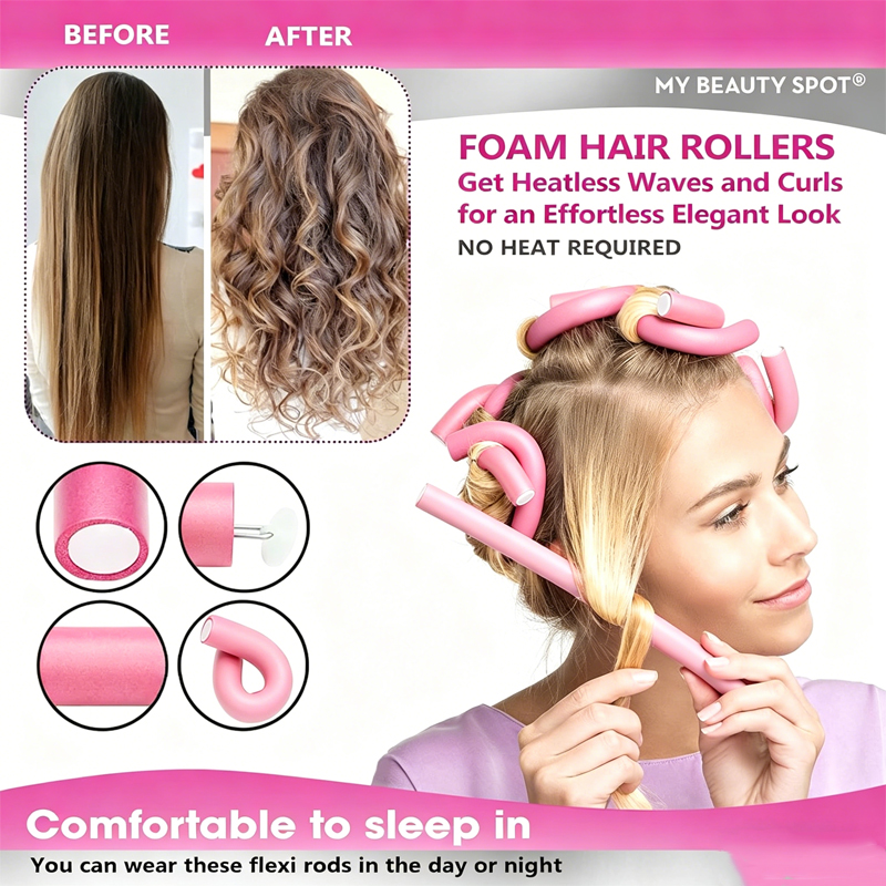 6pcs/pack New Oversize Flexibl - огляд і ціна Hair Roller Set Flexi